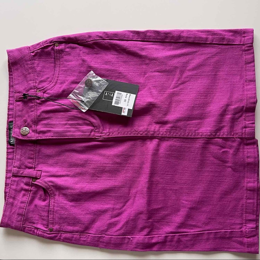 Purple denim skirt